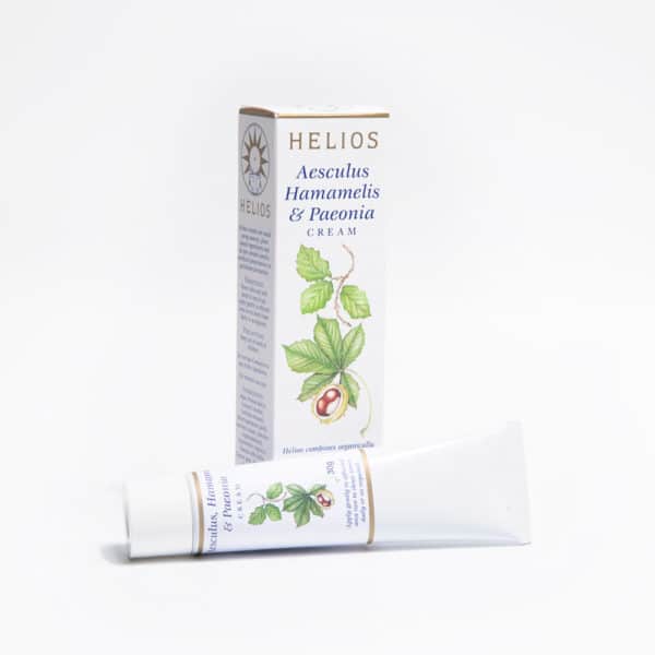 Helios Aesculus Hamamelis Paeonia Cream: treatment for hemorrhoids (piles), varicose veins and thread veins.