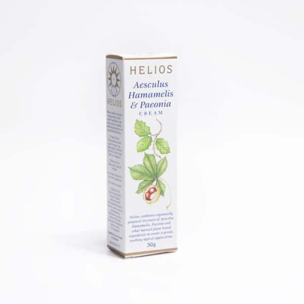Helios Aesculus Hamamelis Paeonia Cream: treatment for hemorrhoids (piles), varicose veins and thread veins.