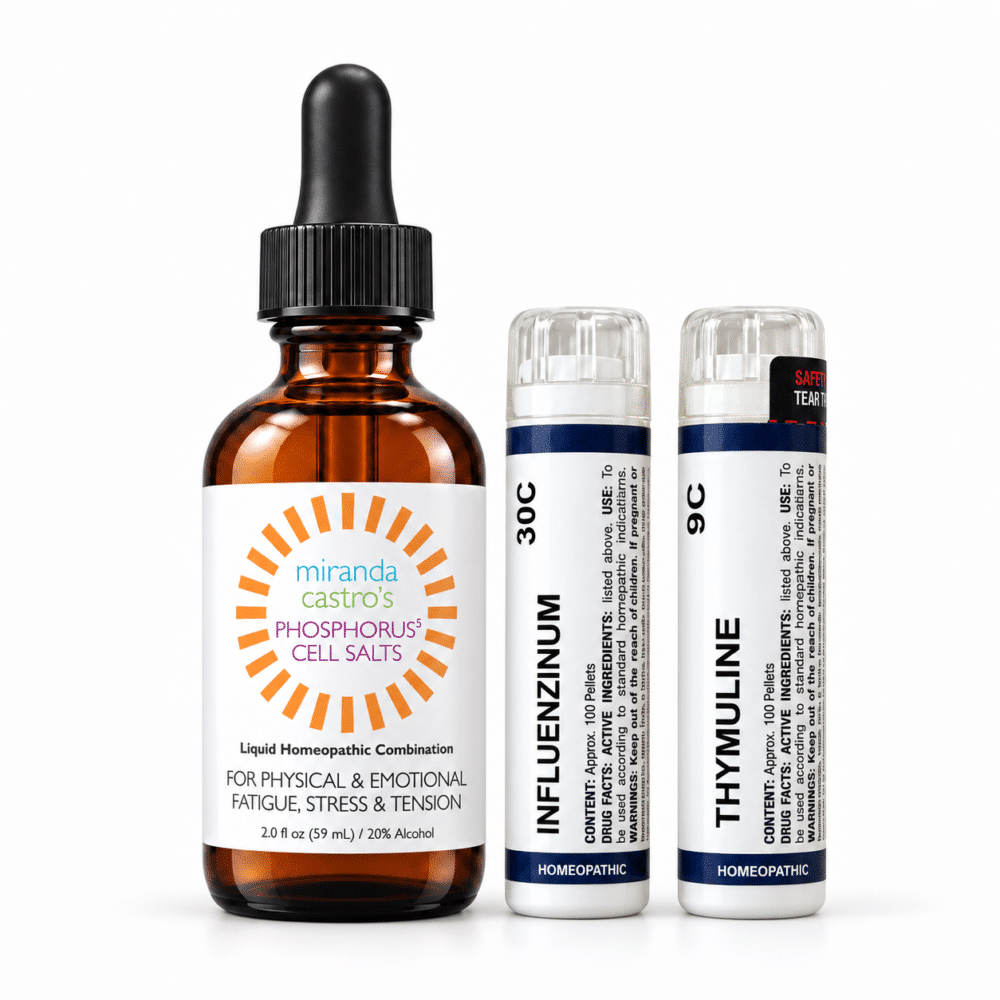 Flu Trio of remedies with Phosphorus 5, Influenzinum, and Thymuline